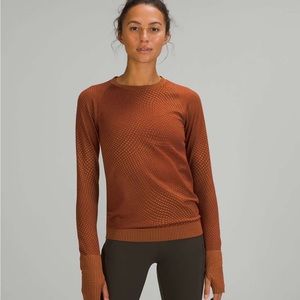 For @wearingbliss: Lululemon Rest Less Pullover Grid Warp Brown Size 12